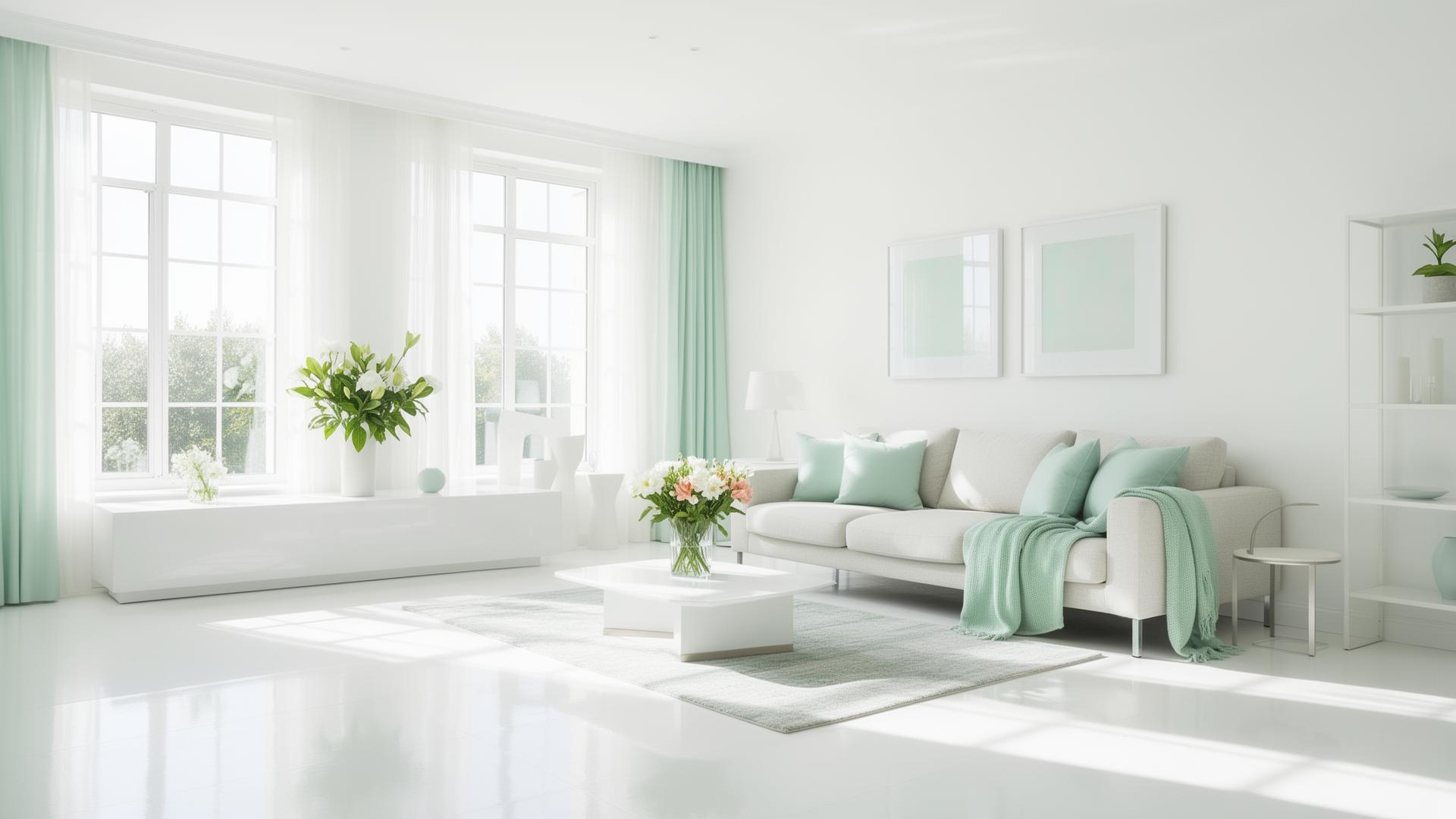 Bright, freshly cleaned living room by Home Cleaning and Co in St. Petersburg